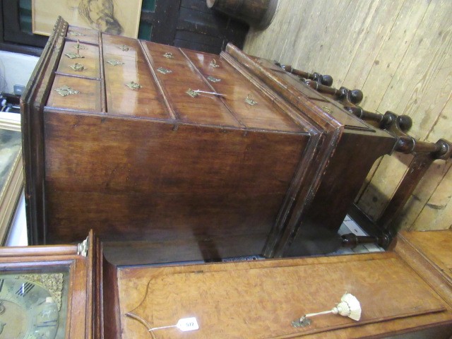 A GEORGIAN WALNUT AND BANDED CHEST ON STAND Image