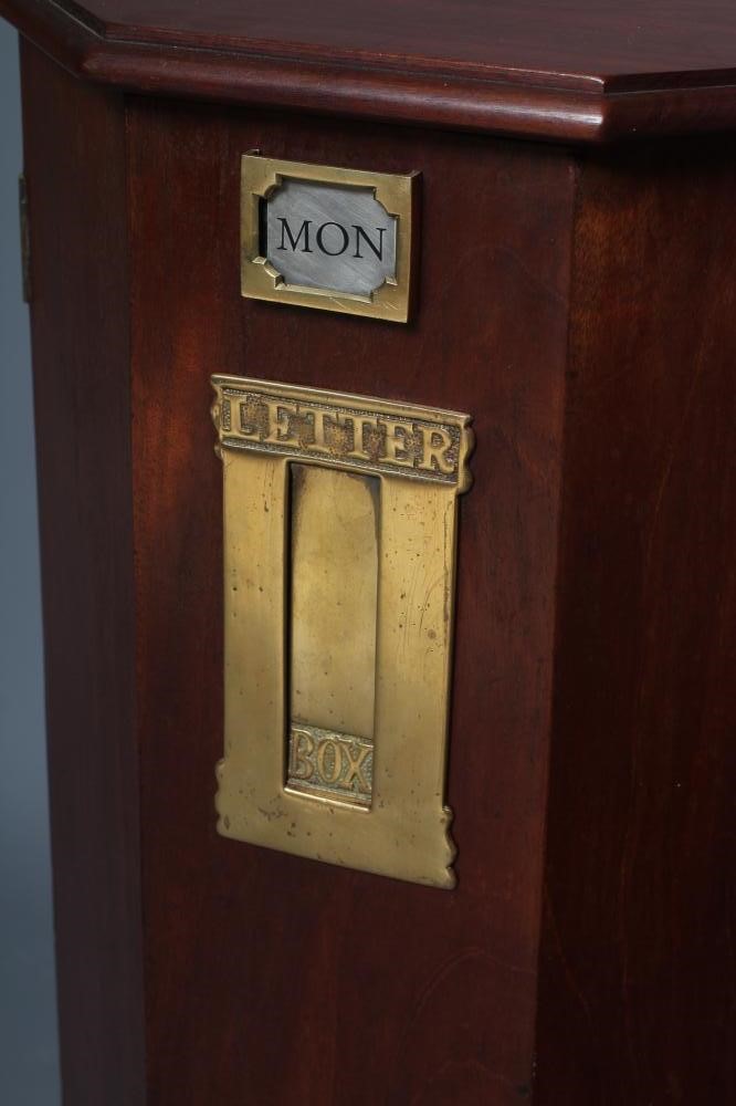 A VICTORIAN MAHOGANY POST BOX of octagonal form Image