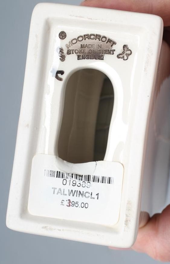 A MOORCROFT POTTERY "TALWIN" PATTERN MANTEL CLOCK Image