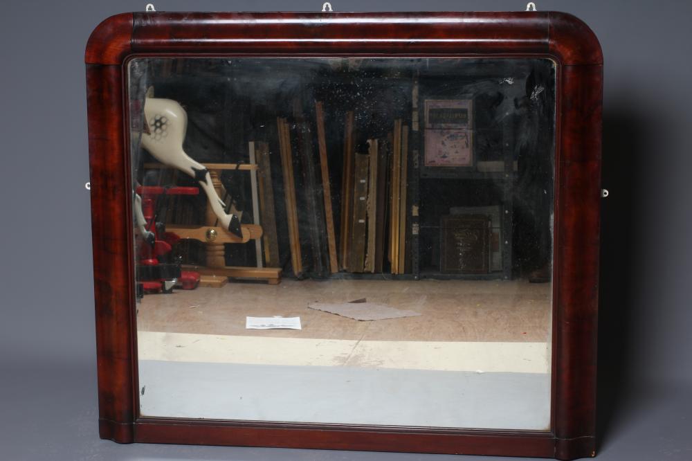 A VICTORIAN MAHOGANY OVERMANTEL MIRROR Image