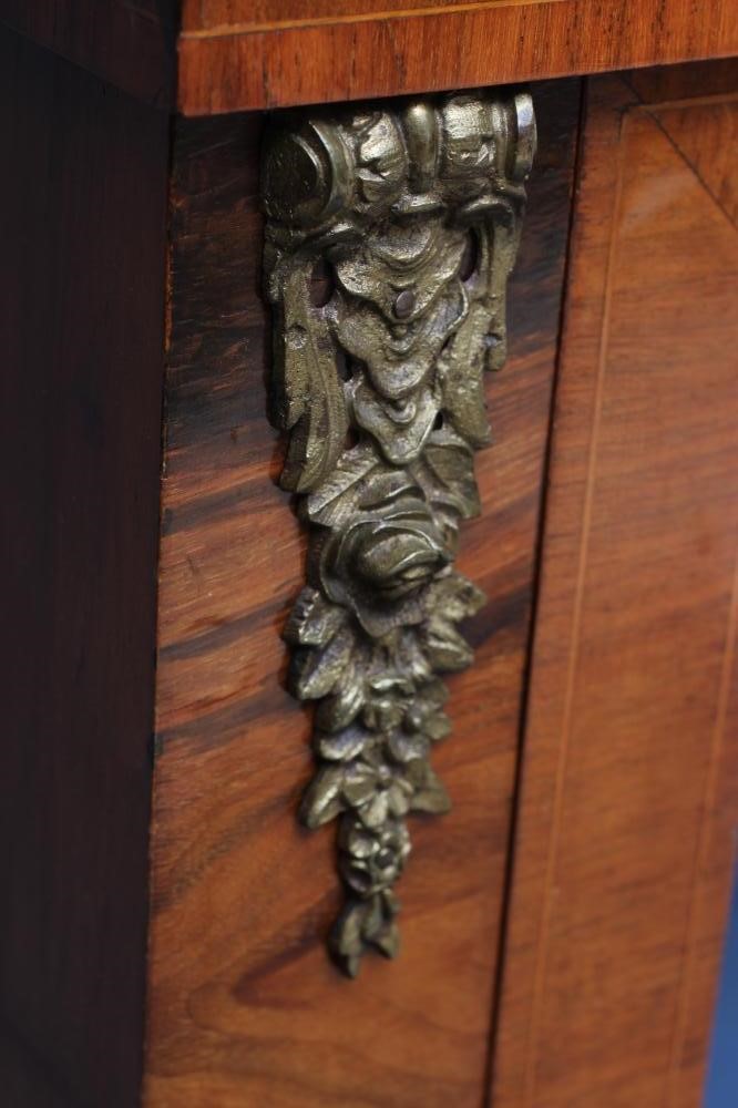 A VICTORIAN WALNUT PIER DISPLAY CABINET with marquetry floral strapwork Image
