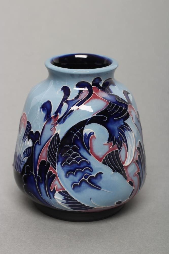 THREE MOORCROFT POTTERY SMALL VASES Image