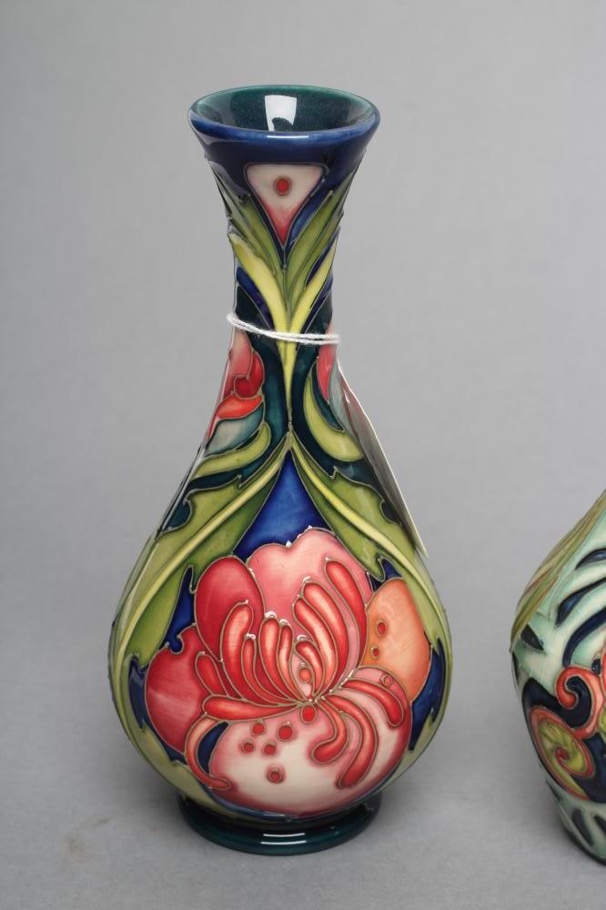 THREE MOORCROFT POTTERY SMALL VASES Image