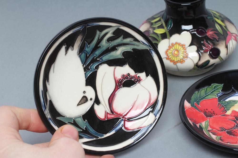 A MOORCROFT POTTERY "RHS SCOTCH ROSE" PATTERN SMALL VASE Image