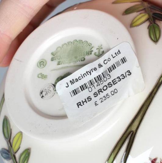 A MOORCROFT POTTERY "RHS SCOTCH ROSE" PATTERN SMALL VASE Image