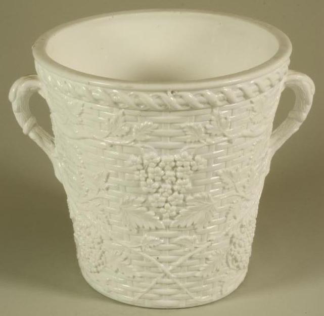 A WHITE OPAQUE GLASS CACHE-POT Image