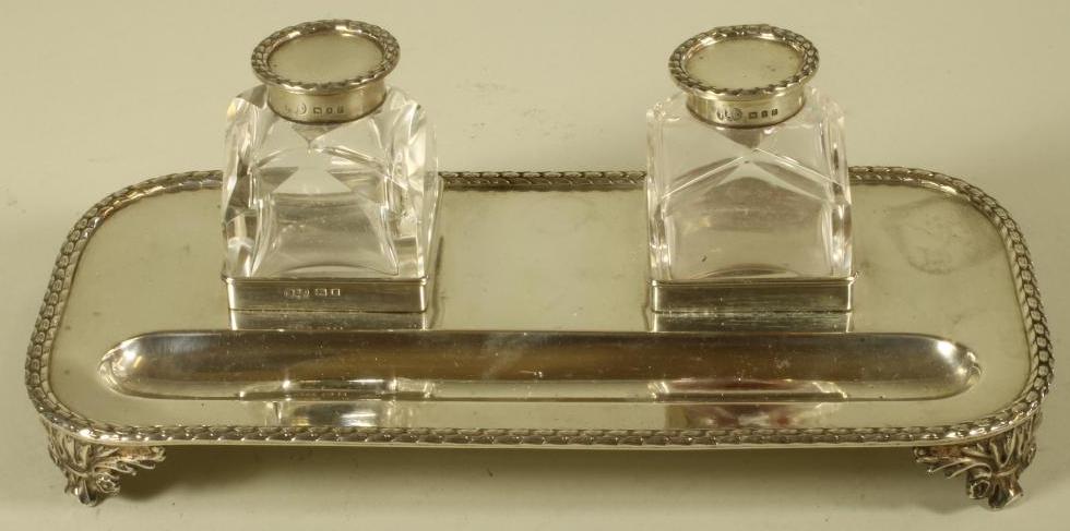 A SILVER DESK STANDISH Image