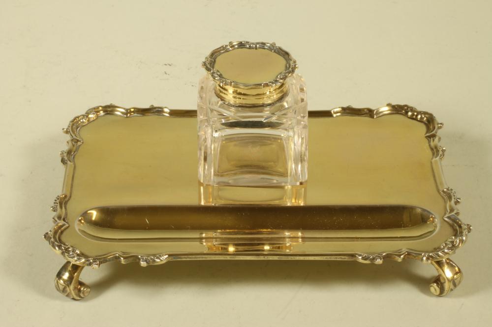 A SILVER GILT DESK STANDISH Image