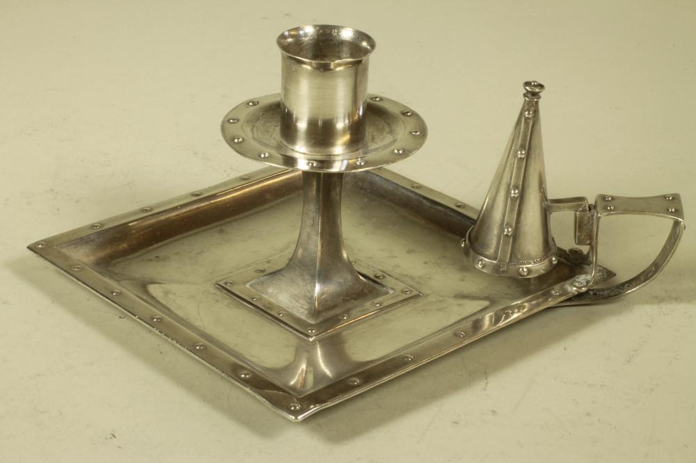 AN ARTS AND CRAFTS SILVER CHAMBERSTICK Image