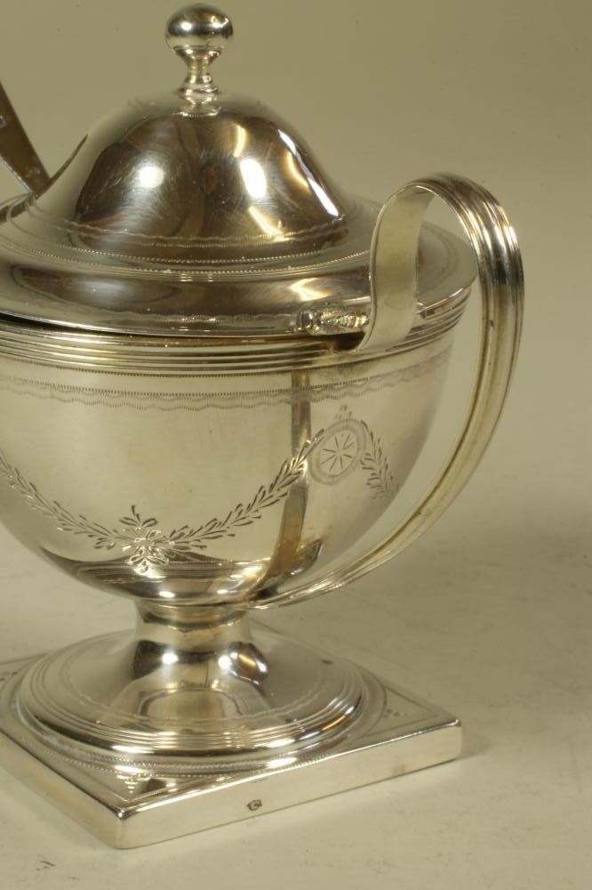 A GEORGE III SILVER PEDESTAL MUSTARD Image