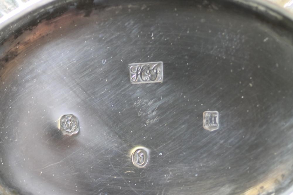 A BACHELOR'S EDWARDIAN SCOTTISH SILVER THREE PIECE TEA SERVICE Image