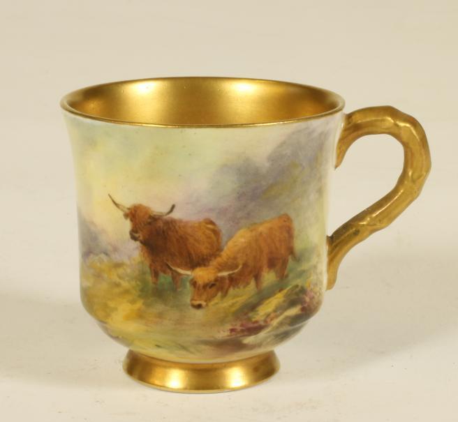 A ROYAL WORCESTER CHINA COFFEE CUP Image