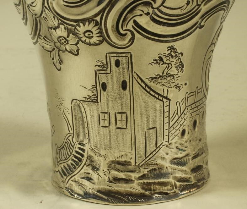 A GEORGE III SILVER TEA CADDY Image