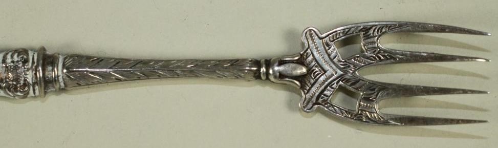 A SMALL COLLECTION OF GEORGIAN AND VICTORIAN SILVER FLATWARE comprising a pair of Victorian sugar Image