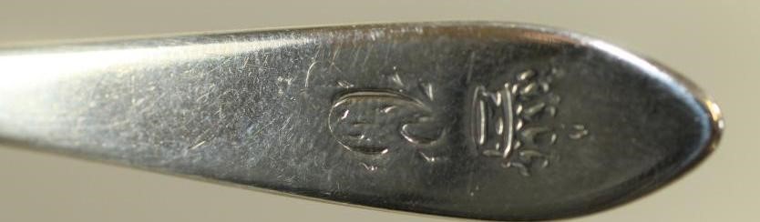A LATE GEORGE III IRISH SILVER MUSTARD SPOON Image