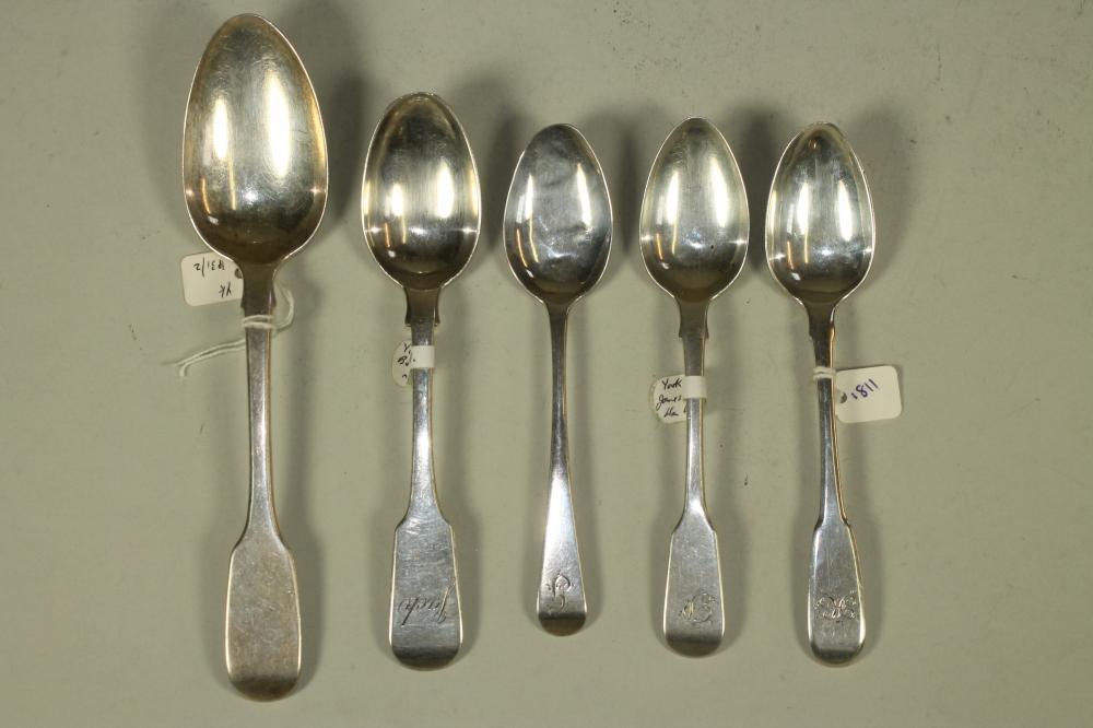YORK SILVER -  a George IV dessert spoon Image