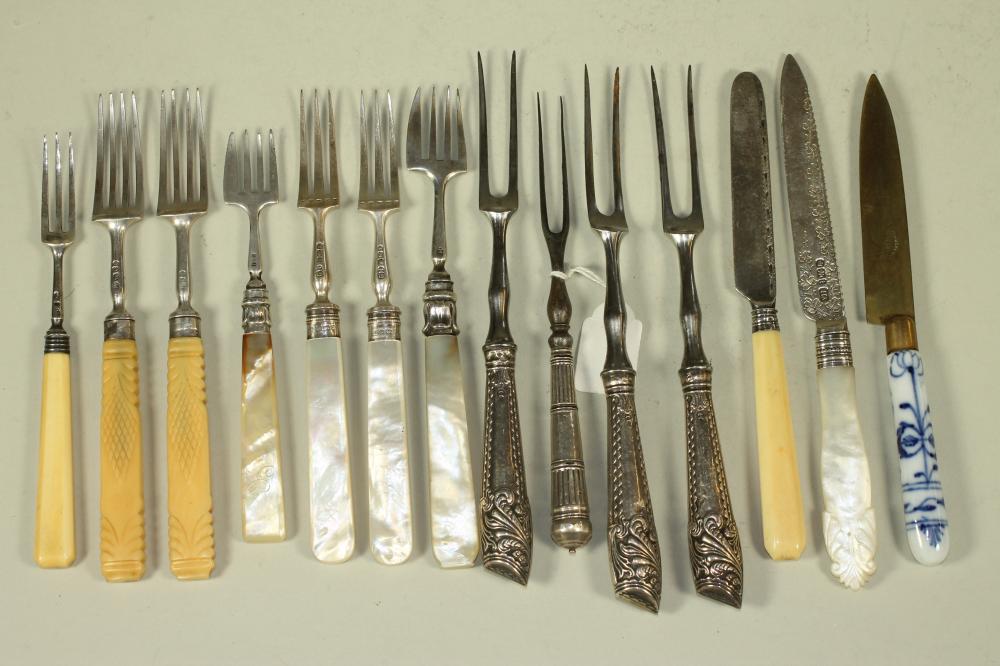 A CHILD'S LATE GEORGE III SILVER KNIFE AND FORK Image