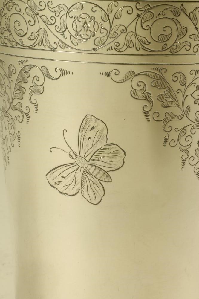A LATE VICTORIAN SILVER BEAKER VASE Image