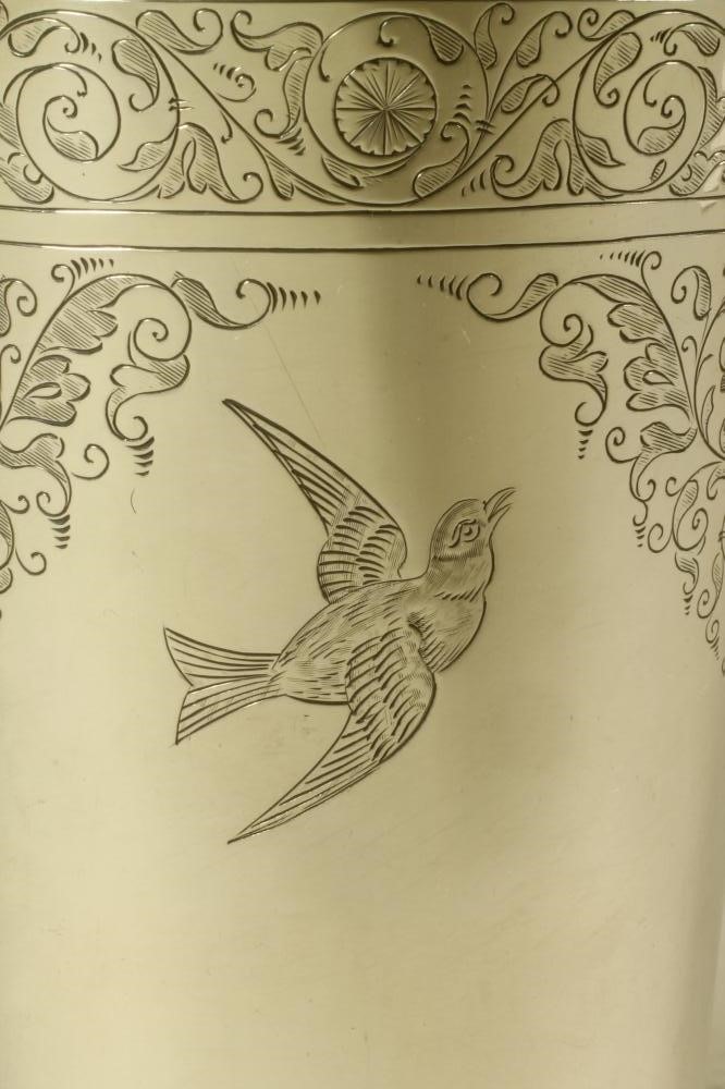 A LATE VICTORIAN SILVER BEAKER VASE Image