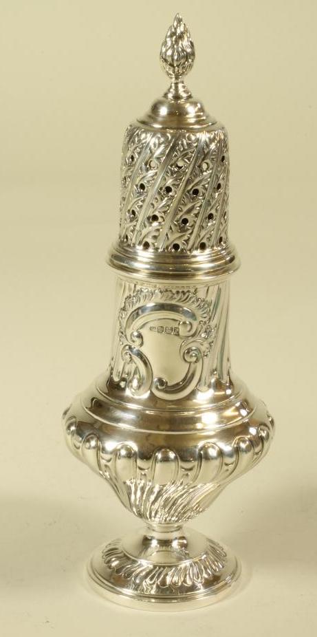 AN EDWARDIAN SILVER SUGAR CASTER Image