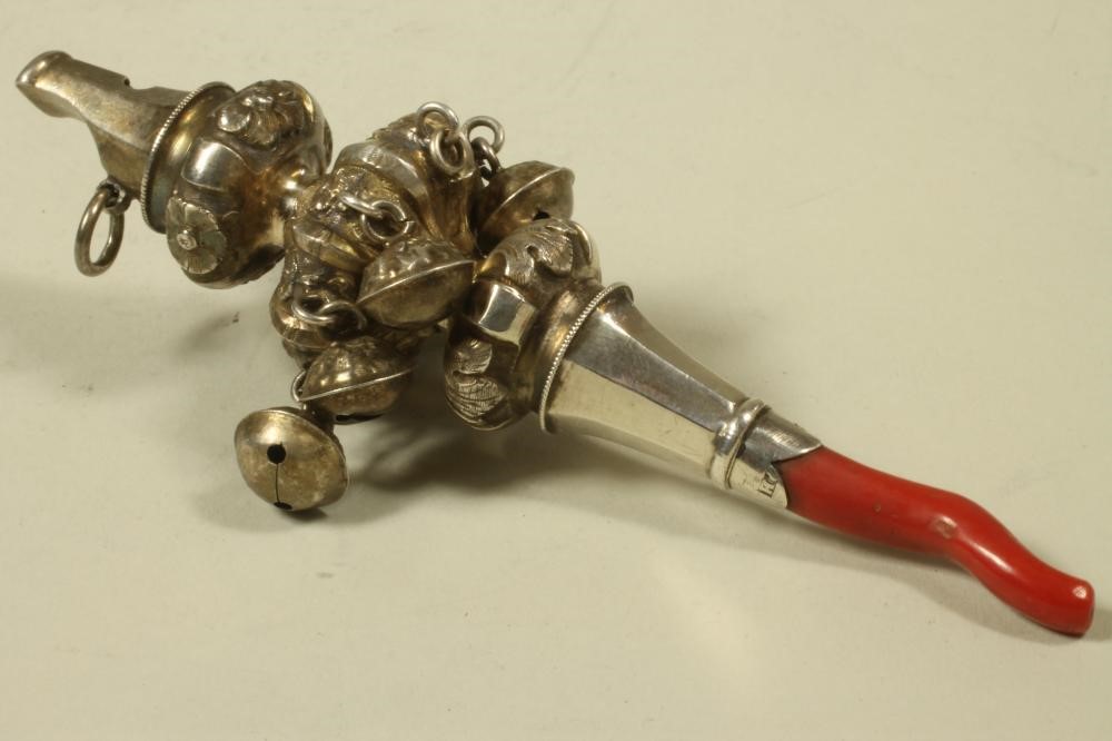 AN VICTORIAN SILVER RATTLE/WHISTLE Image