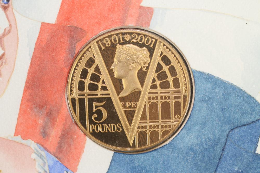 AN ELIZABETH II PROOF GOLD £5 Image