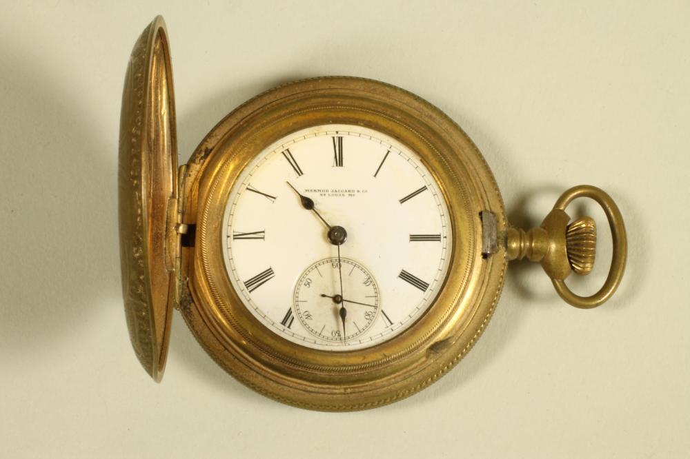 A GENTLEMAN'S MERMOD JACCARD & CO. TOP WIND HUNTER POCKET WATCH Image