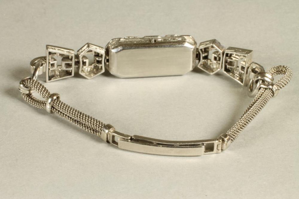AN ART DECO DIAMOND SET PLATINUM COCKTAIL WATCH Image
