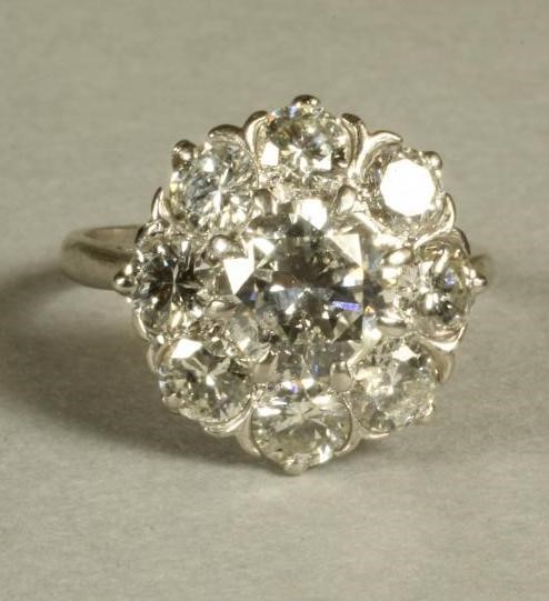 A DIAMOND CLUSTER RING Image