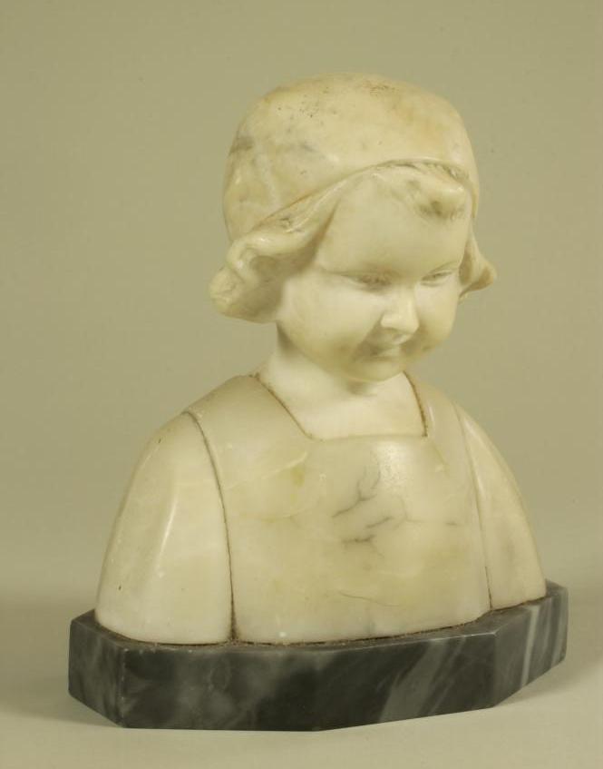G.V. VORESBURGH - an alabaster bust of a young Dutch girl Image