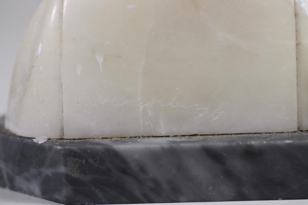 G.V. VORESBURGH - an alabaster bust of a young Dutch girl Image