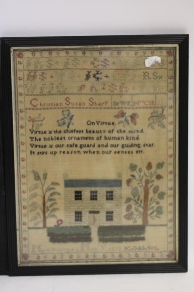 A PAIR OF FAMILY SAMPLERS Image