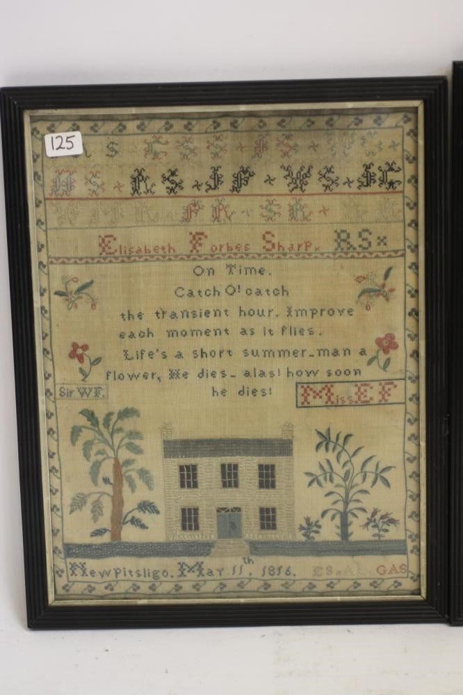 A PAIR OF FAMILY SAMPLERS Image