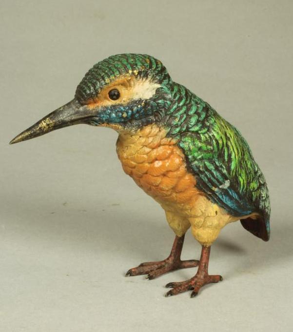 AN AUSTRIAN COLD PAINTED BRONZE KINGFISHER Image