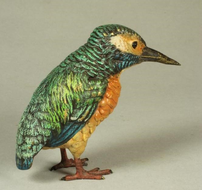 AN AUSTRIAN COLD PAINTED BRONZE KINGFISHER Image