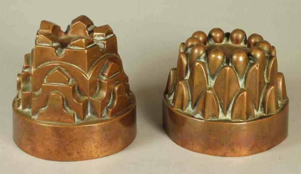 TWO VICTORIAN COPPER JELLY MOULDS Image