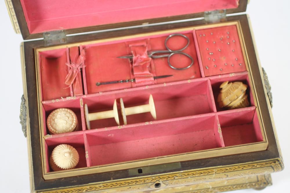 A REGENCY ENGLISH LACQUERED WORK BOX Image