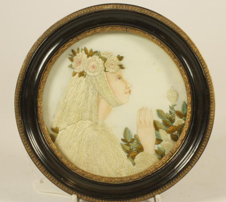 A SILK EMBROIDERED ROUNDEL Image