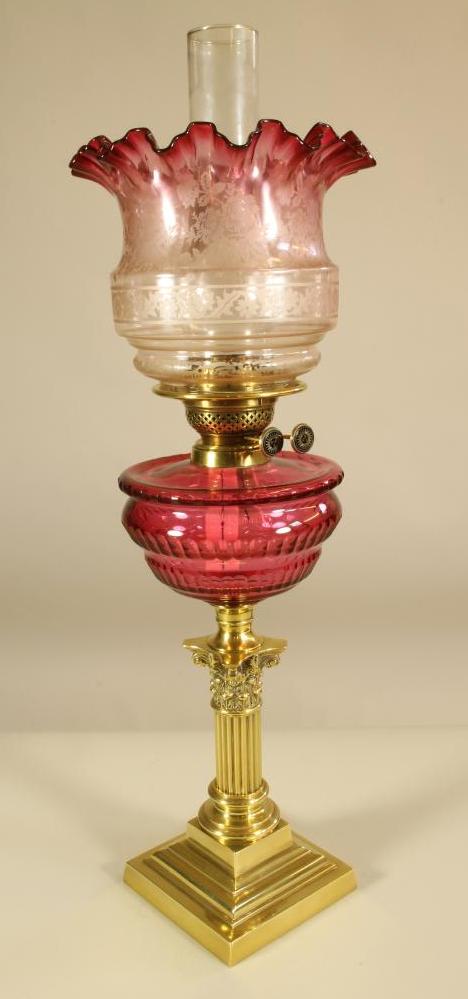 A VICTORIAN BRASS OIL LAMP BASE Image