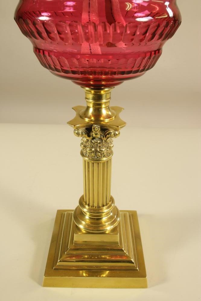A VICTORIAN BRASS OIL LAMP BASE Image