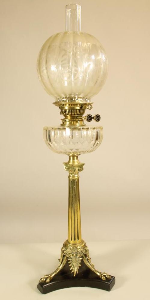 A VICTORIAN BRASS OIL LAMP BASE Image