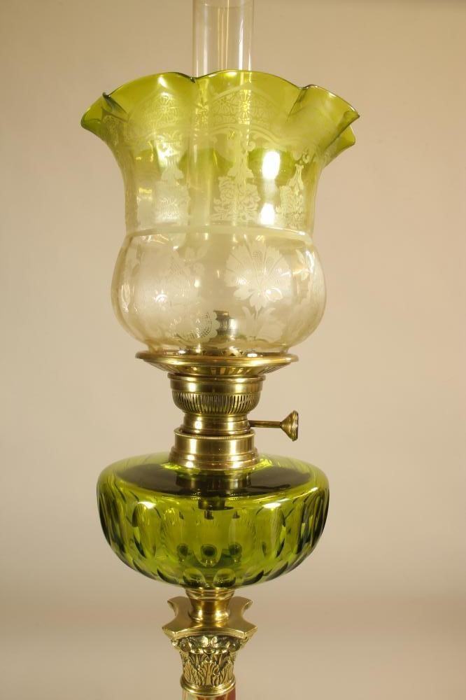 A BRASS MOUNTED ONYX OIL LAMP BASE Image