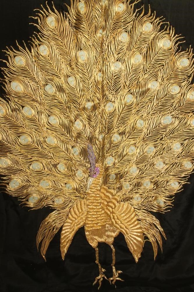 A JAPANESE BLACK SILK KIMONO Image