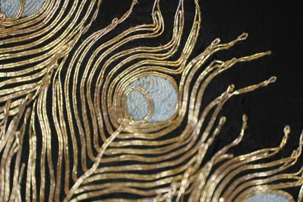 A JAPANESE BLACK SILK KIMONO Image