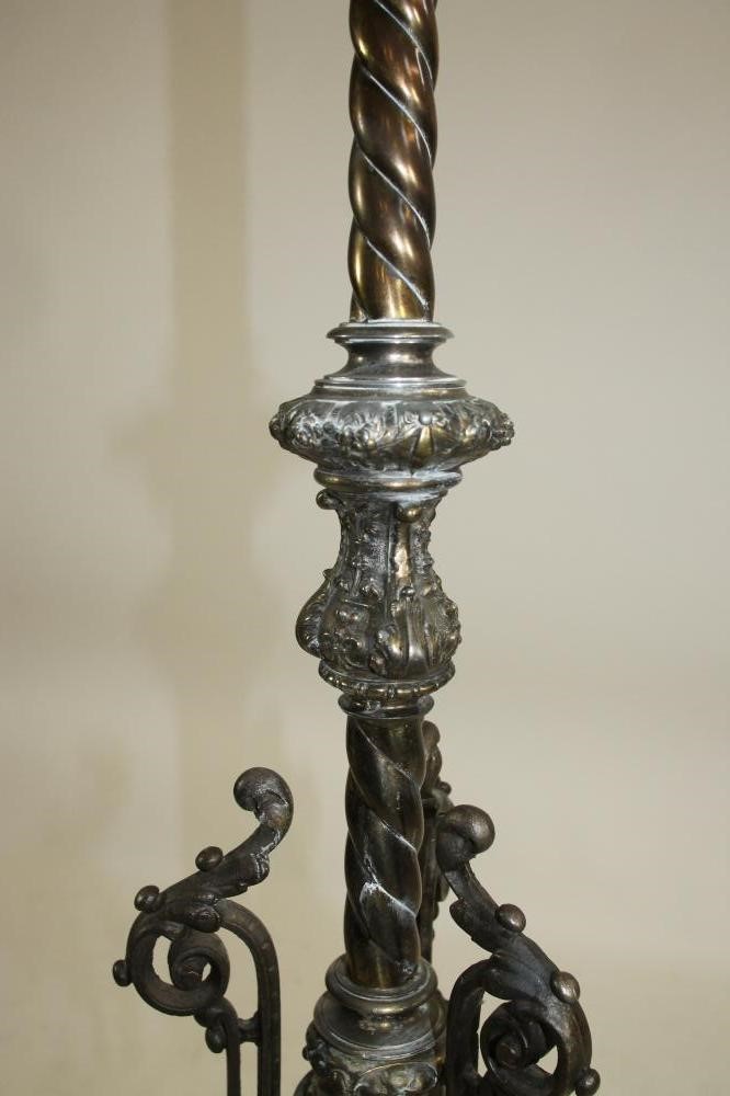 A VICTORIAN CAST IRON AND BRASS TORCHERE Image