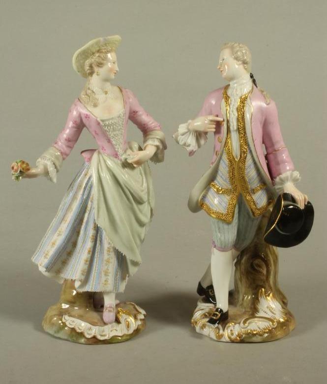 A PAIR OF MEISSEN PORCELAIN FIGURES Image