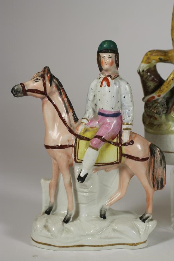 A STAFFORDSHIRE FLATBACK SPILL VASE Image