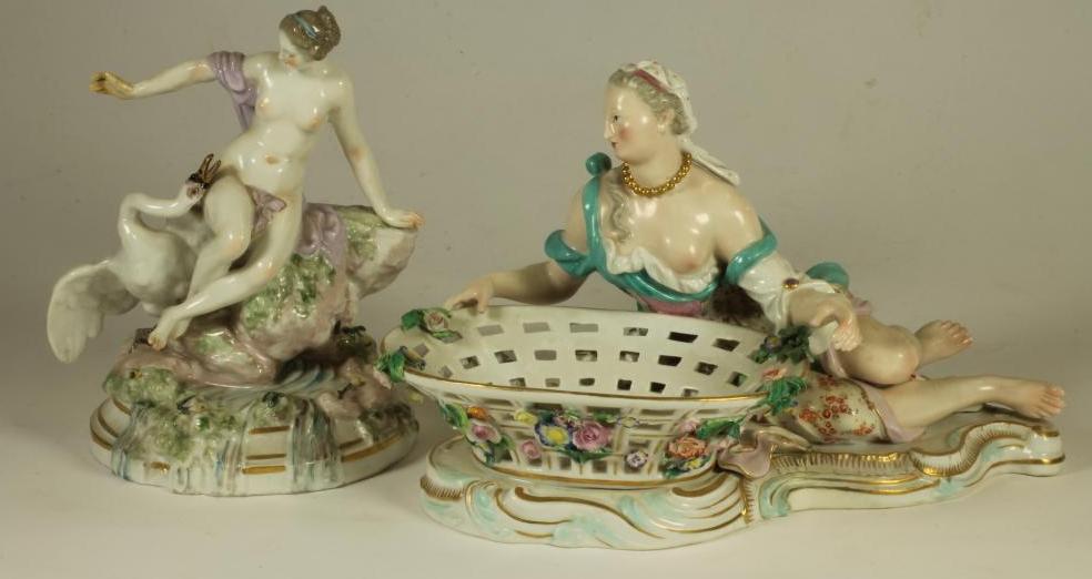 A MEISSEN PORCELAIN FIGURAL SWEETMEAT DISH Image