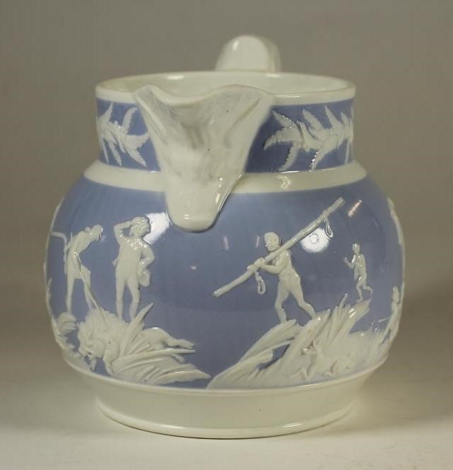A STAFFORDSHIRE PORCELANEOUS JUG Image
