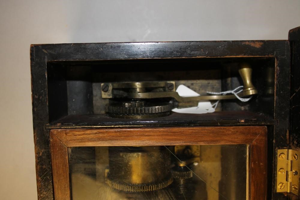 A VICTORIAN WALNUT CASED MUSICAL BOX with 10 1/2" comb and drum movement Image